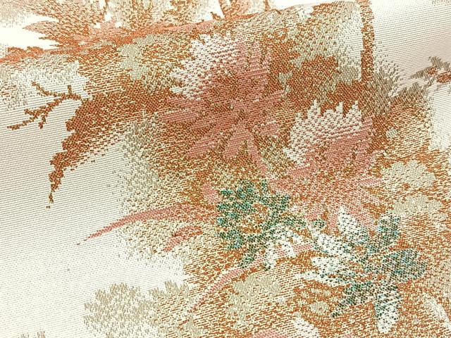 平和屋着物■上質な小紋　寿光織　草花文　金糸　正絹　逸品　BAAX3142yc