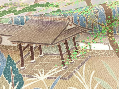 平和屋着物■豪華色留袖 友禅 風景樹林文 正絹 逸品 BAAX3154yc