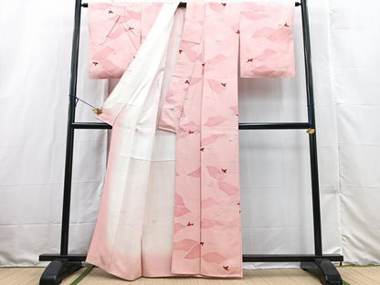 平和屋着物■上質な小紋　地紋起こし　草花文　正絹　逸品　BAAX3157yc