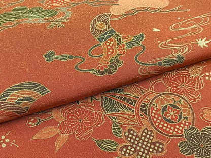 平和屋着物■訪問着　吉祥花文　たたき染め　金彩　正絹　逸品　BAAX3158yc