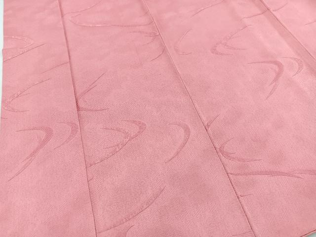 平和屋着物■上質な色無地　芝草地紋　桃色　正絹　逸品　BAAX3162yc