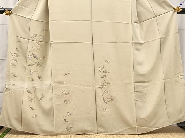 平和屋着物■訪問着　草葉文　金彩　三越扱い　正絹　逸品　BAAX3167yc