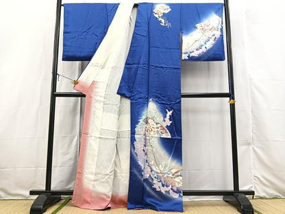 平和屋着物■訪問着 地紙花蝶文 暈し染め 正絹 逸品 BAAX3170yc