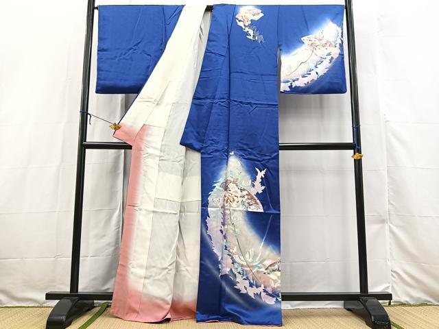 平和屋着物■訪問着 地紙花蝶文 暈し染め 正絹 逸品 BAAX3170yc