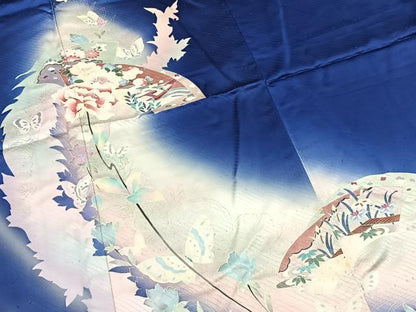 平和屋着物■訪問着 地紙花蝶文 暈し染め 正絹 逸品 BAAX3170yc