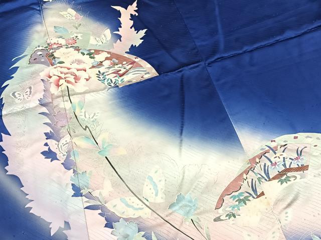 平和屋着物■訪問着 地紙花蝶文 暈し染め 正絹 逸品 BAAX3170yc
