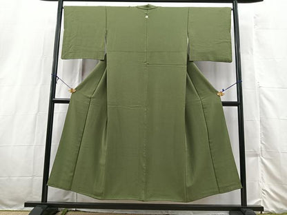 平和屋着物■上質な色無地 麹塵色 正絹 逸品 BAAX3173yc