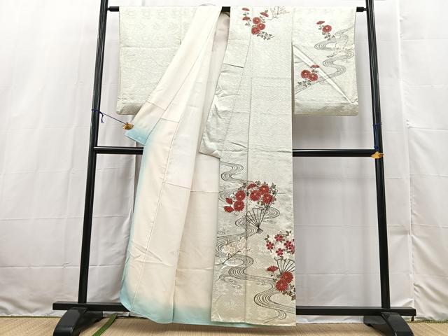 平和屋着物■訪問着 手描き 扇面花文 金彩 正絹 逸品 BAAX3174yc