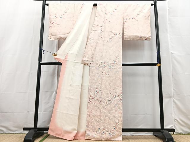 平和屋着物■上質な小紋 草花文 金銀彩 松坂屋扱い 正絹 逸品 BAAX3175yc