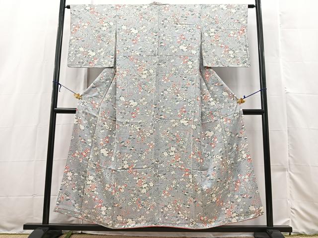 平和屋着物■上質な小紋　童子花文　正絹　逸品　BAAX3178yc