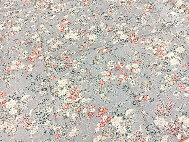 平和屋着物■上質な小紋　童子花文　正絹　逸品　BAAX3178yc