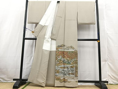 平和屋着物■豪華色留袖 屏風風景文 金彩 正絹 逸品 BAAX3181yc