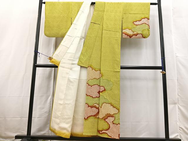 平和屋着物■訪問着 総絞り 雲重ね文 正絹 逸品 BAAX3185yc