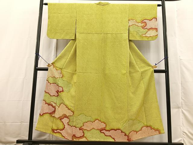 平和屋着物■訪問着 総絞り 雲重ね文 正絹 逸品 BAAX3185yc