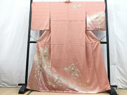 平和屋着物■訪問着 駒刺繍 扇面花文 暈し染め 金彩 正絹 逸品 BAAX3186yc