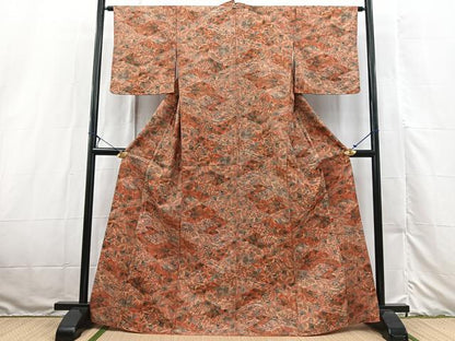 平和屋着物■本場染大島紬　竜田川　正絹　逸品　未使用　BAAX3190yc