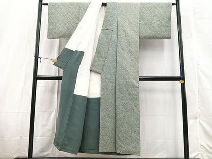 平和屋着物■大変加工の良い総絞り小紋　正絹　逸品　BAAX3193yc