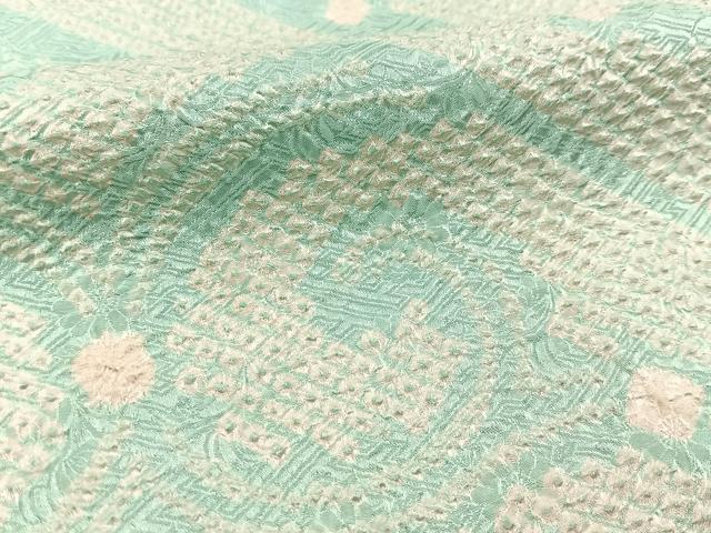 平和屋着物■上質な小紋　総絞り　唐草文　正絹　逸品　BAAX3195yc
