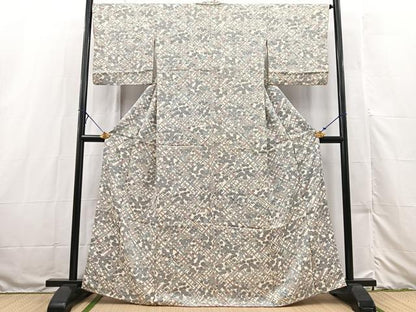 平和屋着物■上質な小紋　草花文　正絹　逸品　BAAX3197yc