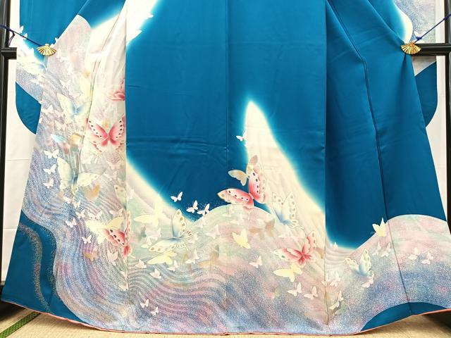平和屋着物■豪華振袖　舞蝶文　暈し染め　金銀彩　正絹　逸品　BAAX3206yc