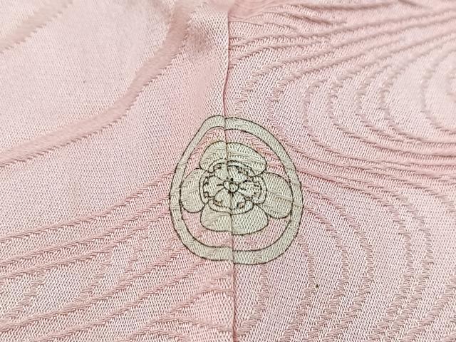 平和屋着物■上質な色無地　立波地紙　珊瑚色　正絹　逸品　BAAX3208yc