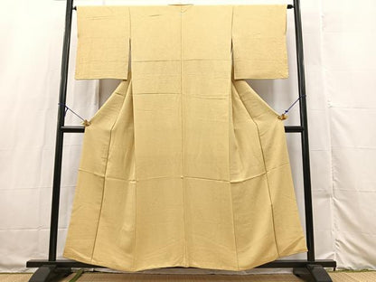 平和屋着物■上質な色無地　草花地紋　木蘭色　正絹　逸品　BAAX3212yc
