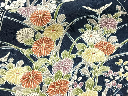 平和屋着物■上質な小紋　切嵌花文　正絹　逸品　BAAX3213yc