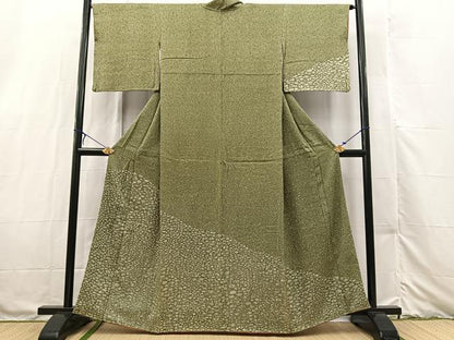 平和屋着物■訪問着　石畳文　たたき染め　正絹　逸品　BAAX3214yc