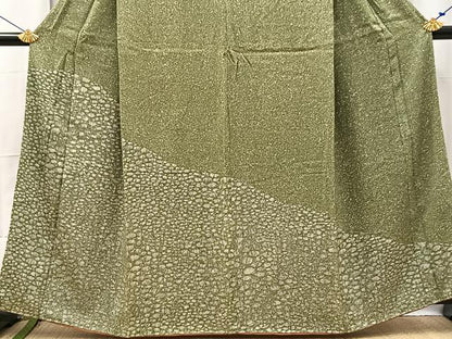 平和屋着物■訪問着　石畳文　たたき染め　正絹　逸品　BAAX3214yc