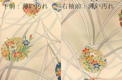 平和屋着物■上質な小紋　雪輪花文　金彩　正絹　逸品　BAAX3217yc
