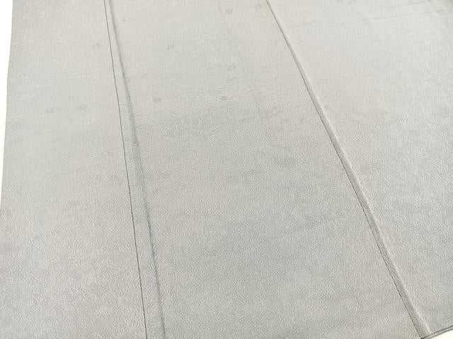 平和屋着物■上質な色無地　草花地紋　灰青色　正絹　逸品　BAAX3220yc