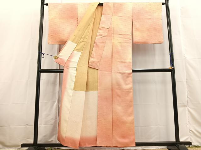 平和屋着物■上質な小紋　花青海波　暈し染め　正絹　逸品　BAAX3223yc