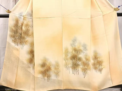 平和屋着物■訪問着　手描き　樹林文　暈し染め　正絹　逸品　BAAX3225yc
