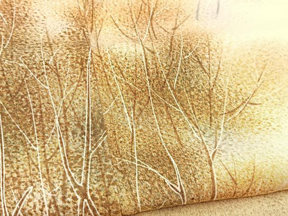 平和屋着物■訪問着　手描き　樹林文　暈し染め　正絹　逸品　BAAX3225yc