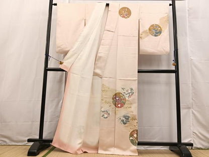 平和屋着物■訪問着　刺繍　花丸文　正絹　逸品　BAAX3250yc