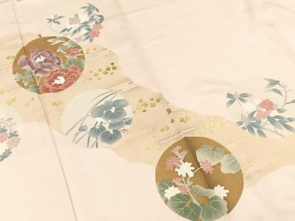 平和屋着物■訪問着　刺繍　花丸文　正絹　逸品　BAAX3250yc