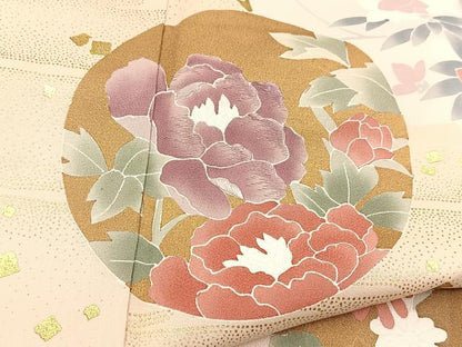 平和屋着物■訪問着　刺繍　花丸文　正絹　逸品　BAAX3250yc