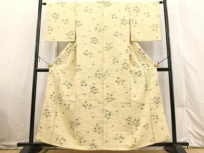 平和屋着物■上質な小紋 吹き寄せ文 お召縮緬 正絹 逸品 BAAX3317yc