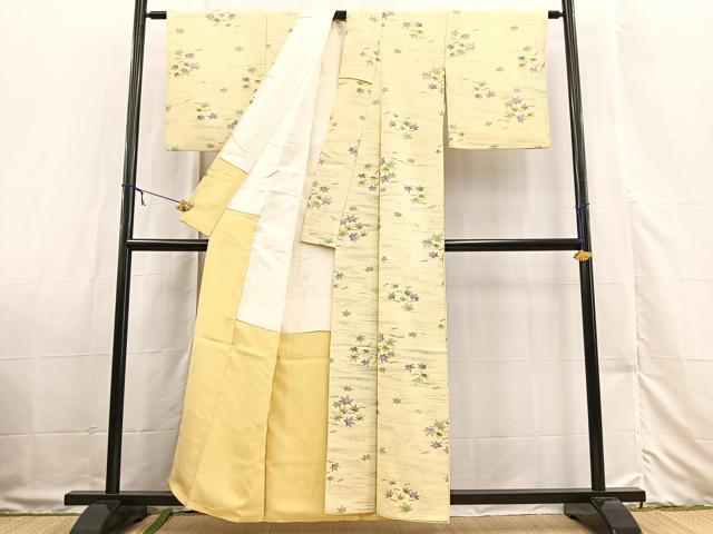 平和屋着物■上質な小紋 吹き寄せ文 お召縮緬 正絹 逸品 BAAX3317yc