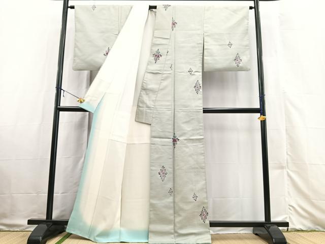 平和屋着物■上質な小紋 紬地 宝相華 正絹 逸品 BAAX3320yc