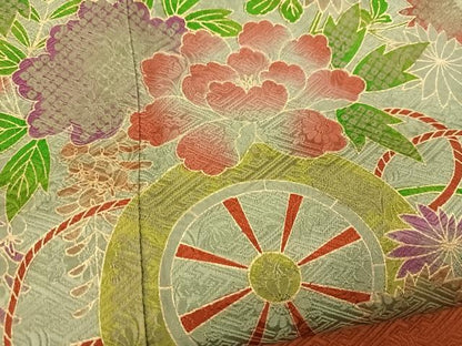 平和屋着物■訪問着 絞り 雲取り花車文 金彩 正絹 逸品 BAAX3326yc