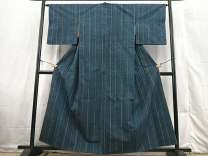 平和屋着物■上質な紬 縞 正絹 逸品 BAAX3329yc