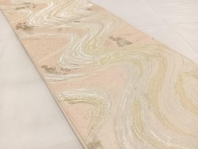 平和屋着物◎六通柄袋帯 流水文 金銀糸 引箔 三越扱い 正絹 逸品 BAAX3356yc