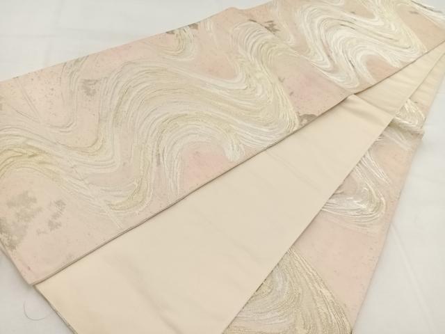 平和屋着物◎六通柄袋帯 流水文 金銀糸 引箔 三越扱い 正絹 逸品 BAAX3356yc