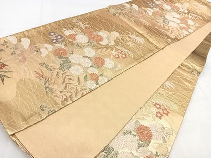平和屋着物◎六通柄袋帯 蒔絵秋想苑 金糸 正絹 逸品 BAAX3366yc