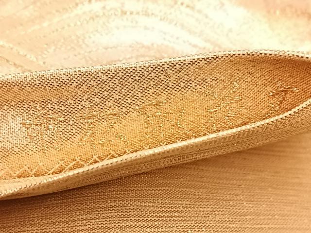 平和屋着物◎六通柄袋帯 市松取花文 金糸 正絹 逸品 BAAX3370yc