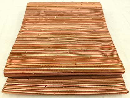 平和屋着物●爪掻き本綴れ　八寸名古屋帯　横段文　正絹　逸品　BAAX3378yc