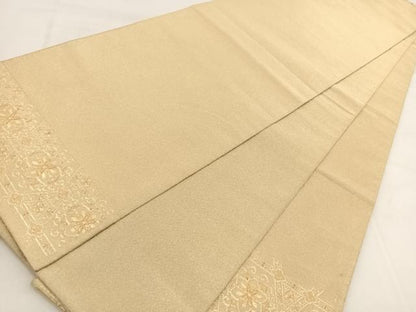 平和屋着物◎太鼓柄袋帯 綴れ 幾何学花文 金糸 正絹 逸品 BAAX3405yc