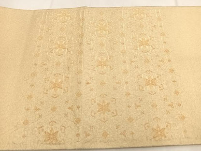 平和屋着物◎太鼓柄袋帯 綴れ 幾何学花文 金糸 正絹 逸品 BAAX3405yc