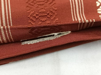 平和屋着物◎本場筑前博多織　半幅帯　献上　正絹　逸品　BAAX3412yc
